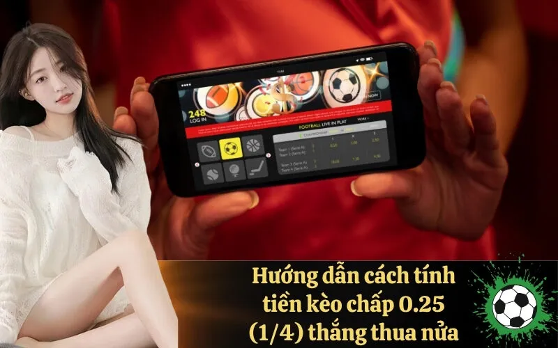 Hướng dẫn cách tính tiền kèo chấp 0.25 (1/4) thắng thua nửa